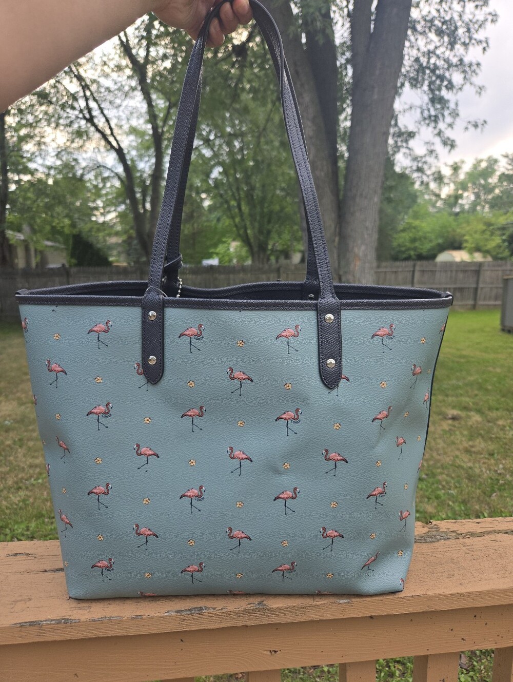 Coach Reversible Tote Bag Flamingo Print #F29558 - Picture 2 of 5